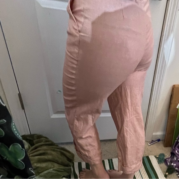 CAPRI!💙👖BIANCA NYGARD CROPS!👖💙10 RUN SMALL BEAUTIFUL METALLIC PEACH PINK EUC - Picture 2 of 16